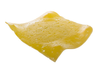 Naklejka na ściany i meble slice of cheese isolated on white background