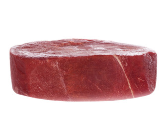 steak of fresh raw beef isolated on white