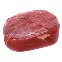 steak of fresh raw beef isolated on white