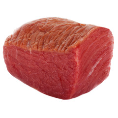 cut of fresh raw beef isolated on white background