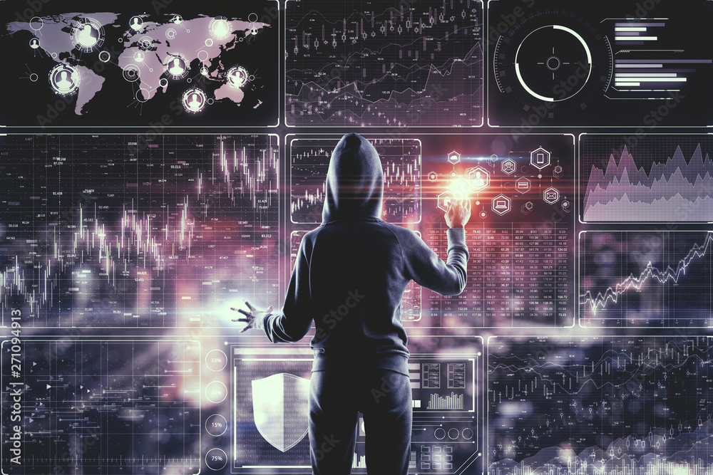 Aufkleber hacking and trade concept