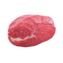 cut of fresh raw beef isolated on white background