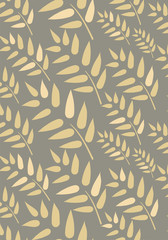 leaves seamless pattern vector floral design primitive scandinavian
