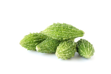 Bitter melon vegetable isolated on white background