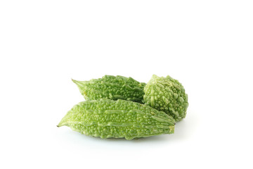 Bitter melon vegetable isolated on white background