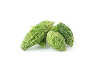 Bitter melon vegetable isolated on white background