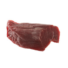 cut of dried chicken carpaccio isolated on white background