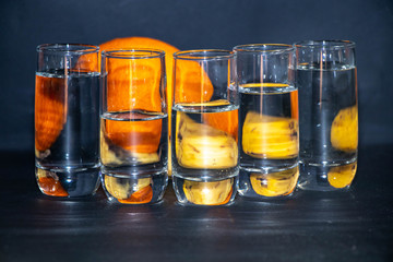 glass of beer on black background