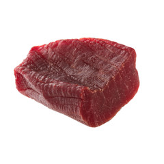 cut of dried chicken carpaccio isolated on white background