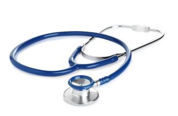 Stethoscope on white background. Professional medical device