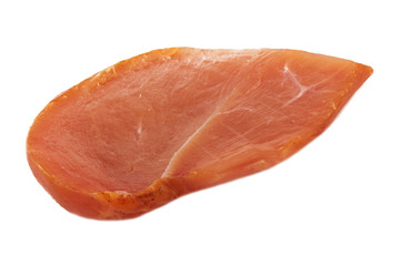 slice of dried chicken isolated on white