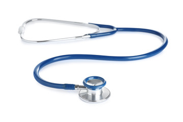 Stethoscope on white background. Professional medical device