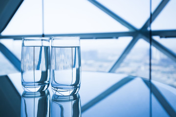 UAE. Water glasses, urban style