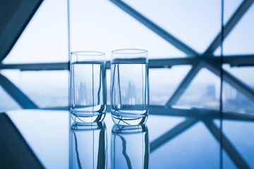 UAE. Water glasses, urban style