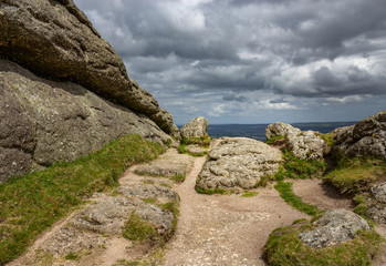Hill top rocks and dramatic sky