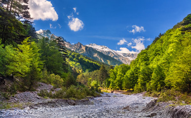 Fototapeta premium View to mount Olympus from Xerolaka hill
