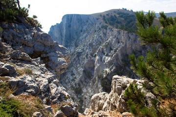 Fototapeta na wymiar rocky slope in the mountains