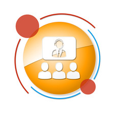 okrągły baner z ikoną © vempireart