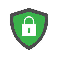 Lock and shield icon, vector illustration, security symbol. Guard safe protection