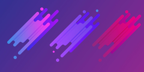 Dynamic shapes badges set. Cool geometric templates. Vector.