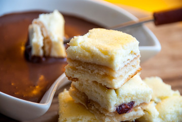 Käsekuchen mit Dipp