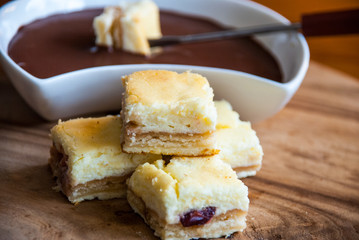 Käsekuchen mit Dipp
