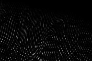 Wave 3d. Wave of particles. Futuristic point wave. Design for poster. Technology vector background. Vector illustration.