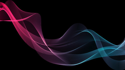 Naklejka premium Abstract neon light colors waves background
