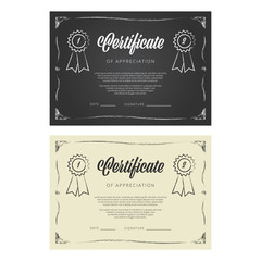 Certificate templates set in the vintage style - Vector