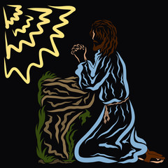 Savior talks to God the Father in the Garden of Gethsemane