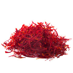 heap of saffron isolated on white background