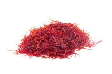 Fototapeta premium heap of saffron isolated on white background