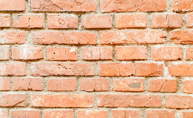 close up retro old orange brick background texture for mockup design	