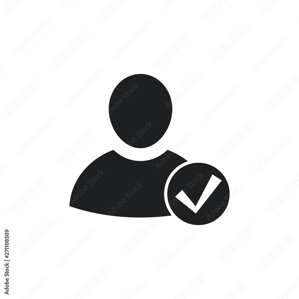 Poster user icon in trendy flat style isolated on white background. people silhouette symbol for your web s