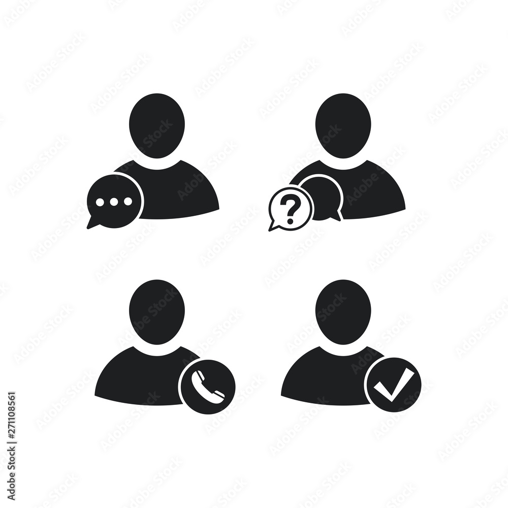 Poster user set icon in trendy flat style isolated on white background. people silhouette symbol for your w