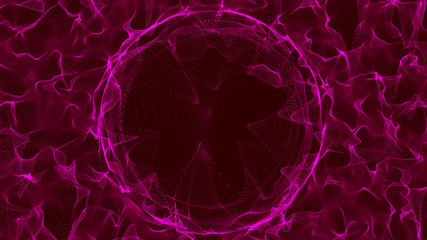 Space-time portal. Abstract red grid wormhole. Futuristic 3d portal. Cosmic wormhole. Funnel-shaped tunnel. Spiral Technology. 3d rendering.