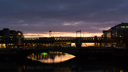 dublin river at Sunset