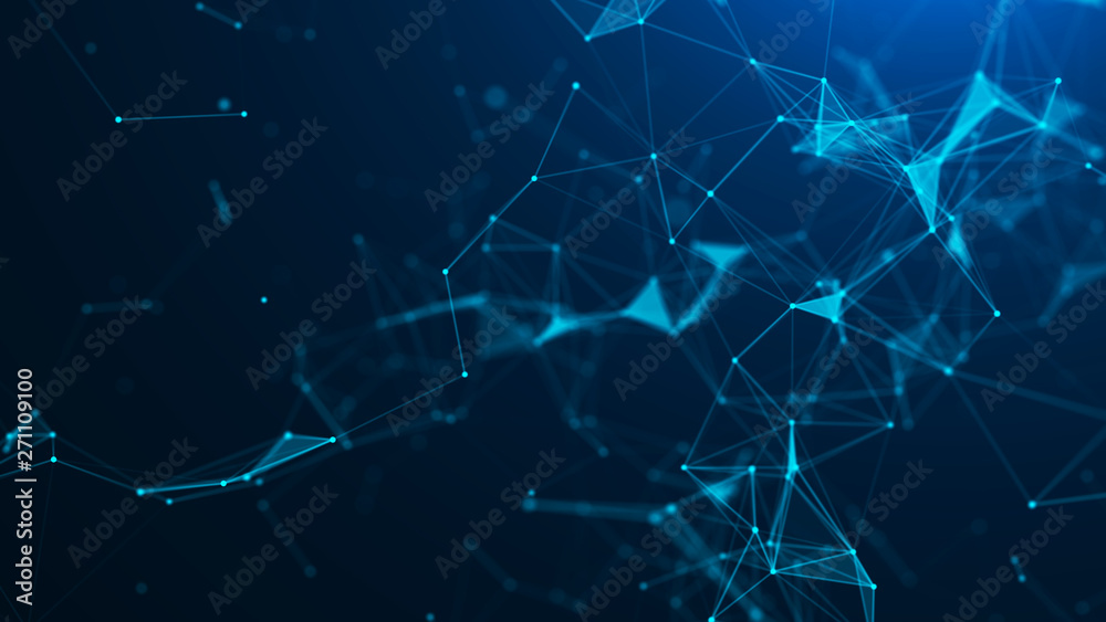 Poster abstract blue digital background. big data visualization. science background. big data complex with 