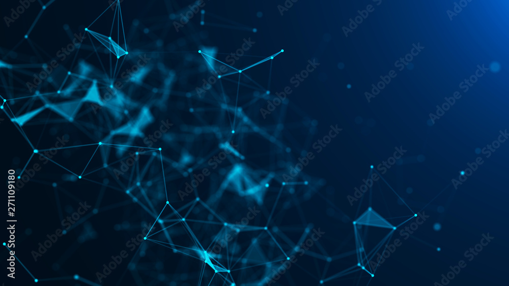 Poster abstract blue digital background. big data visualization. science background. big data complex with 