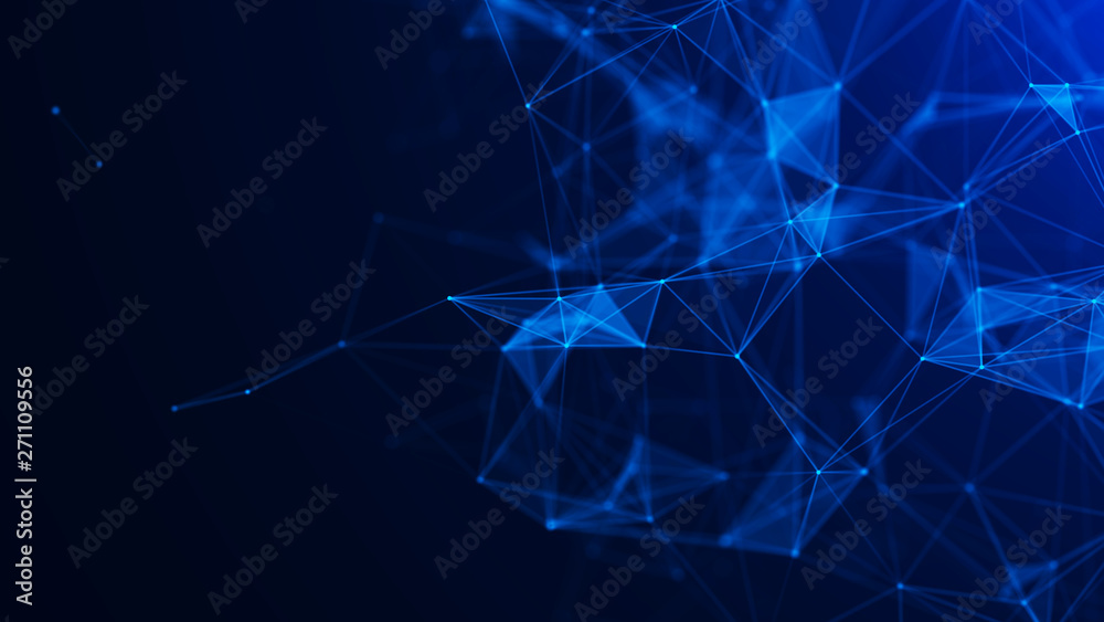 Poster abstract blue digital background. big data visualization. science background. big data complex with 