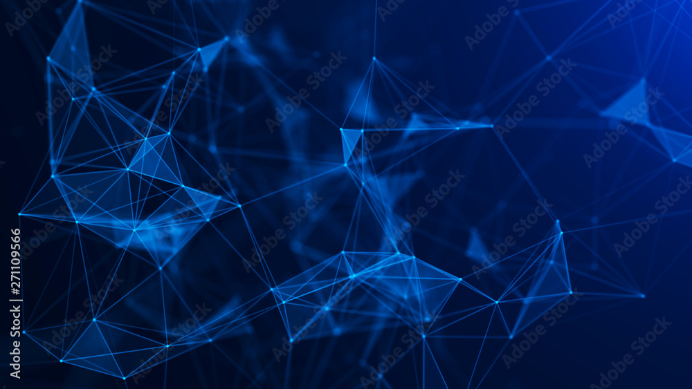 Poster abstract blue digital background. big data visualization. science background. big data complex with 