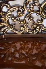 Detail the close-up of the bed