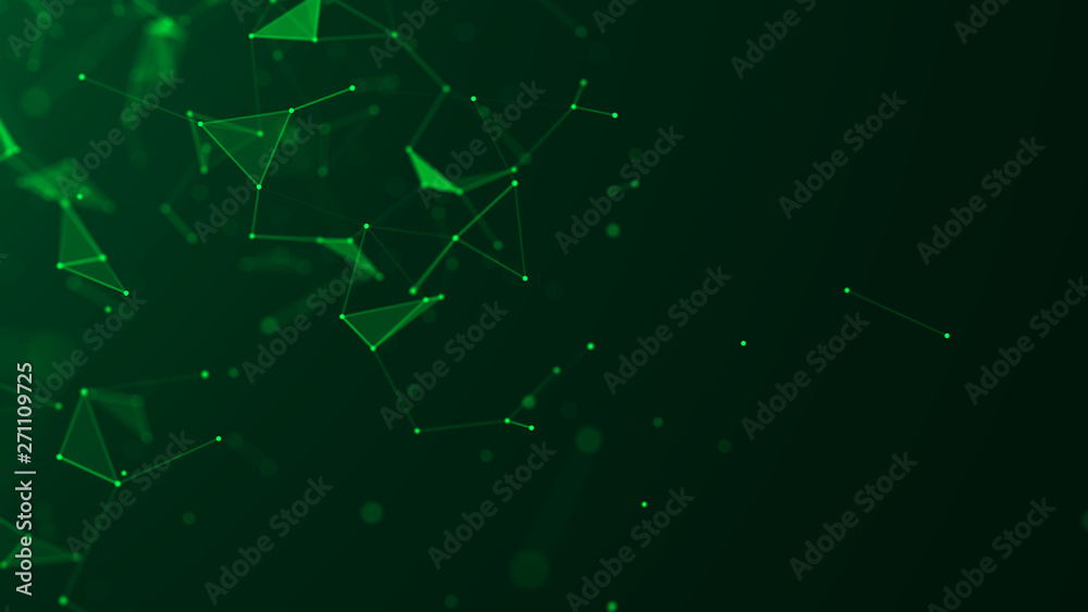 Poster abstract green digital background. big data visualization. science background. big data complex with