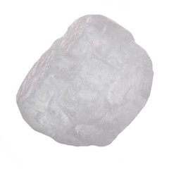 single salt crystal isolated on white