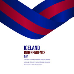 Happy Iceland Independence Day Celebration Vector Template Design Illustration