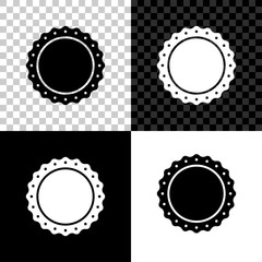 Quality emblem icon isolated on black, white and transparent background. Vector Illustration