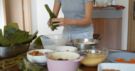 Obraz na płótnie Canvas Homemade rice dumpling for dragon boat festival