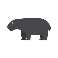 Hippopotamus icon in flat style, african animal vector illustration