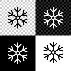 Snowflake icon isolated on black, white and transparent background. Vector Illustration