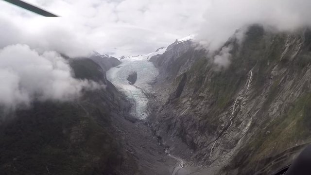 Helicopter flight over the Franz Josef Glacier - New Zealand, South Island, NZ